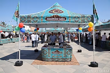 Anadolu Gıda özel baskılı etkinlik çadırı gazebo promosyon standı fuar